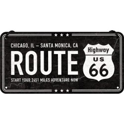  Metalowy Plakat Zawieszka 10 x 20cm  Highway 66 Black