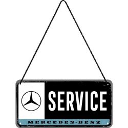  Metalowy Plakat Zawieszka 10 x 20cm Mercedes Serwis