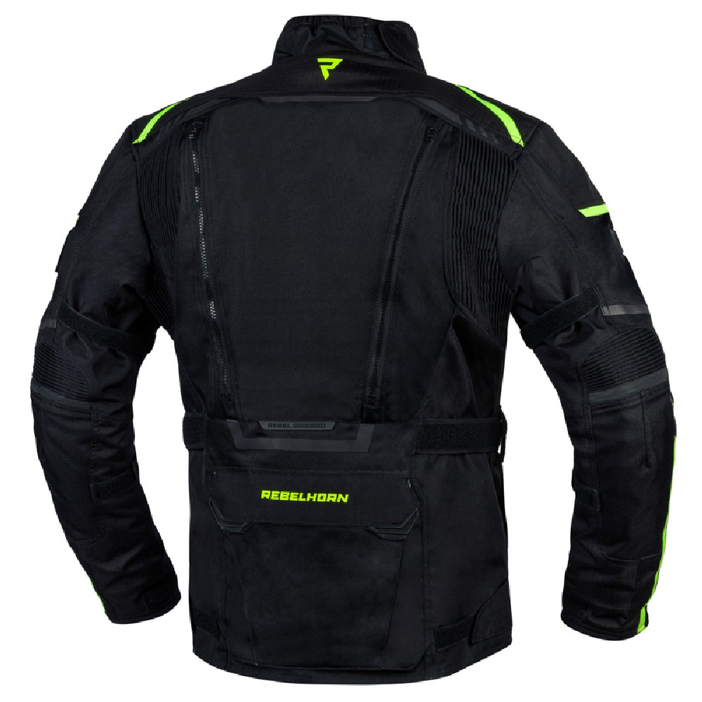 Motocyklowa Kurtka Tekstylna Rebelhorn Cubby IV Black/Flo Yellow