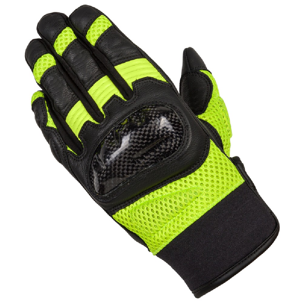 Motocyklowe Rękawice Skórzane Rebelhorn Gap II Black/Flo Yellow