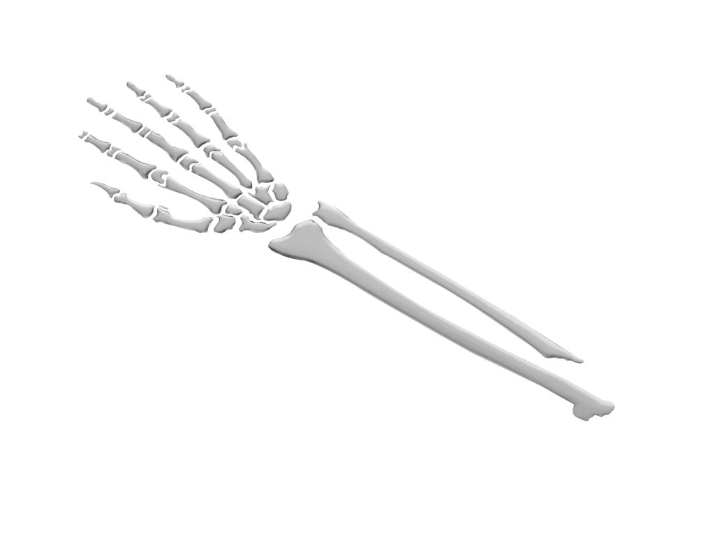 Naklejki w kształcie dłoni szkieletu - chrom