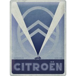  Plakat 30x40 Citroen 2CV Logo Blue