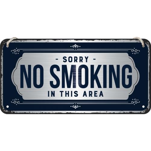 Metalowy Plakat Zawieszka 10 x 20cm Sorry, No Smoking