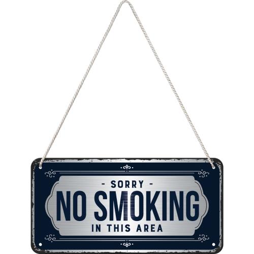 Metalowy Plakat Zawieszka 10 x 20cm Sorry, No Smoking