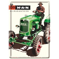  Pocztówka metalowa 14 x 10 cm MAN Traktor