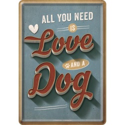  Pocztówka metalowa 14 x 10 cm Love Dog
