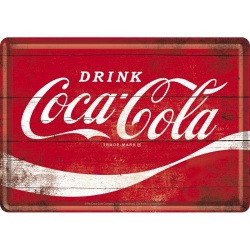  Pocztówka metalowa 14 x 10 cm Coca-Cola - Logo