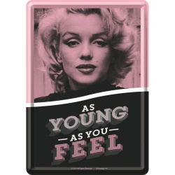  Pocztówka metalowa 14 x 10 cm Marilyn - As Young As You Feel