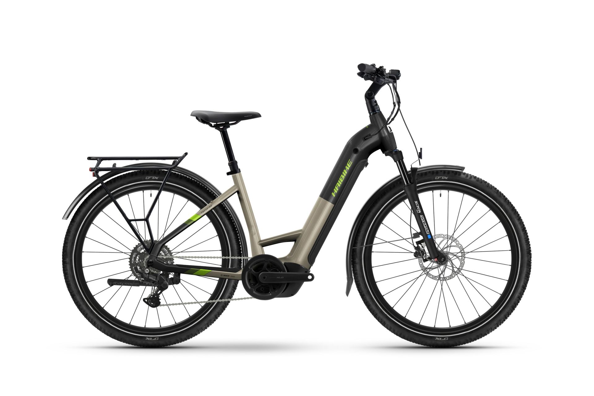 Rower elektryczny Haibike Trekking 4 Low 27,5 Calm sand / Lime 600Wh