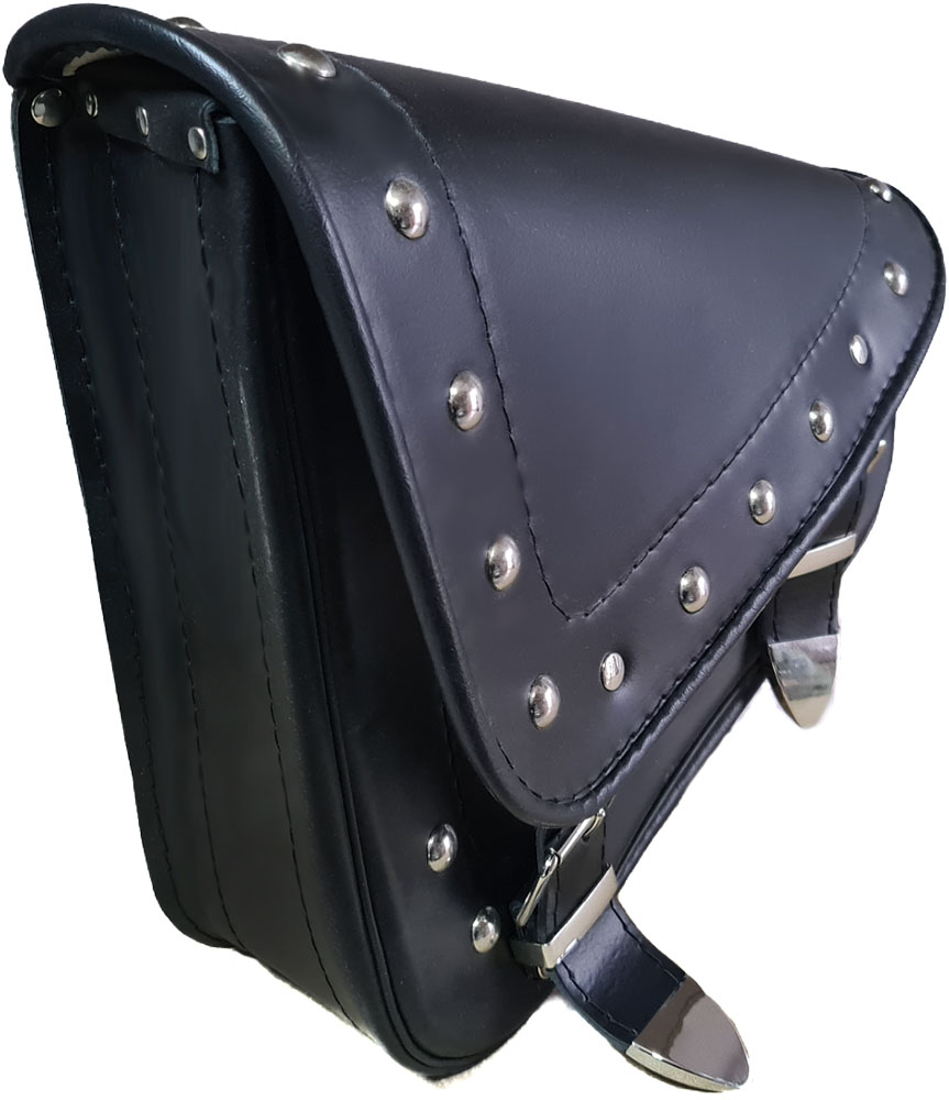 Sakwa boczna skórzana trójkątna gładka