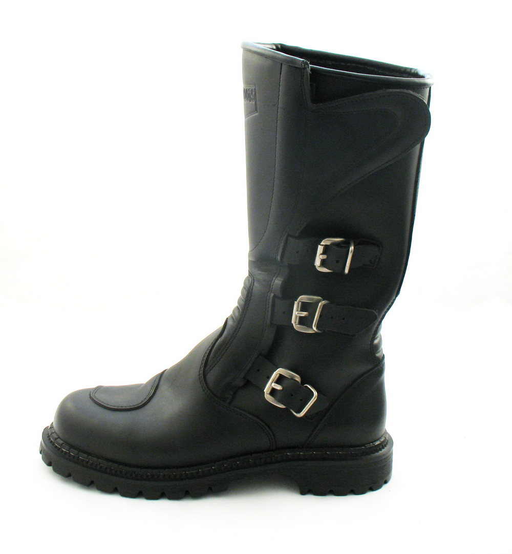 Skórzane buty chopper z klamrami