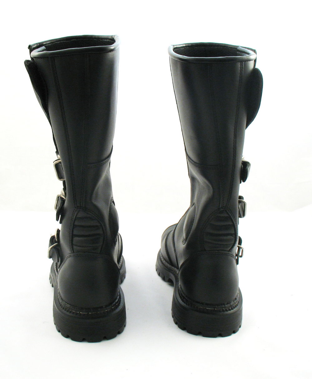 Skórzane buty chopper z klamrami