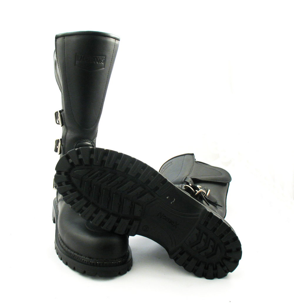 Skórzane buty chopper z klamrami