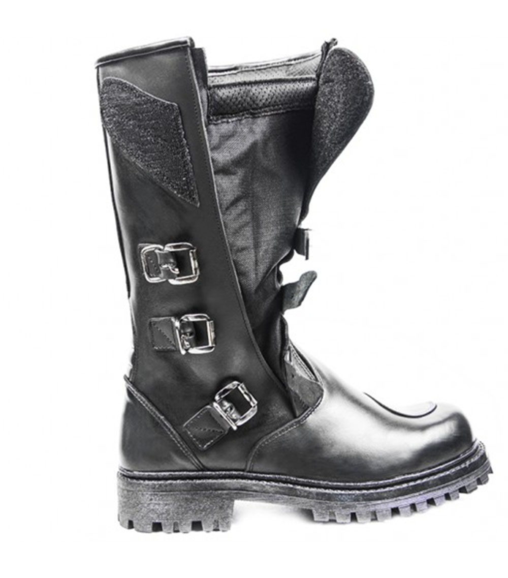 Skórzane buty chopper z klamrami