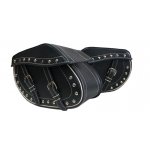 Skórzane sakwy motocyklowe 42x26x18 z białą nicią