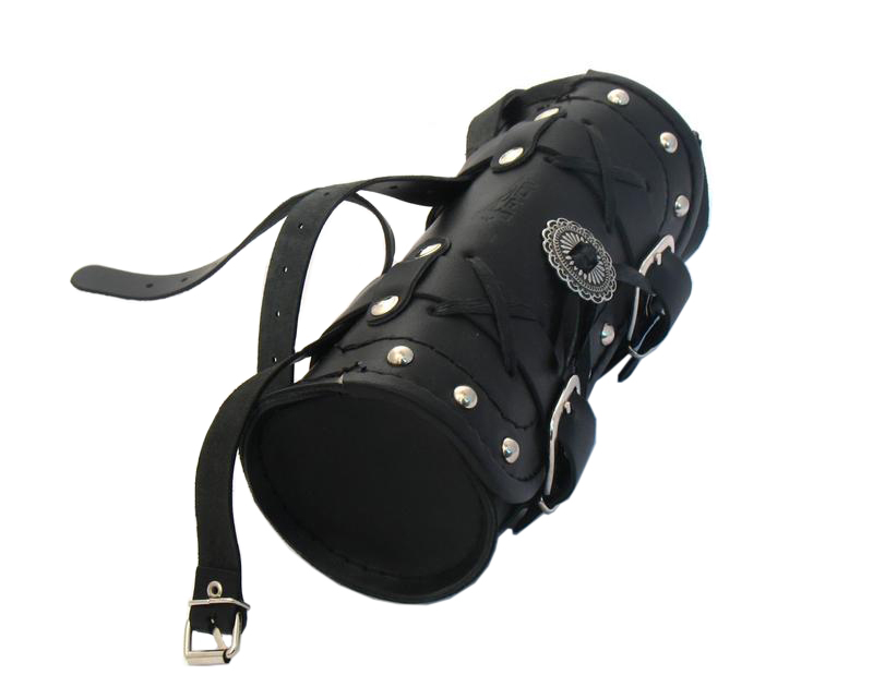 Skórzany piórnik motocyklowy z ćwiekami - 25cm