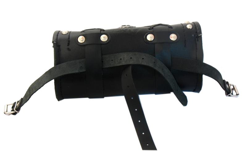 Skórzany piórnik motocyklowy z ćwiekami - 25cm
