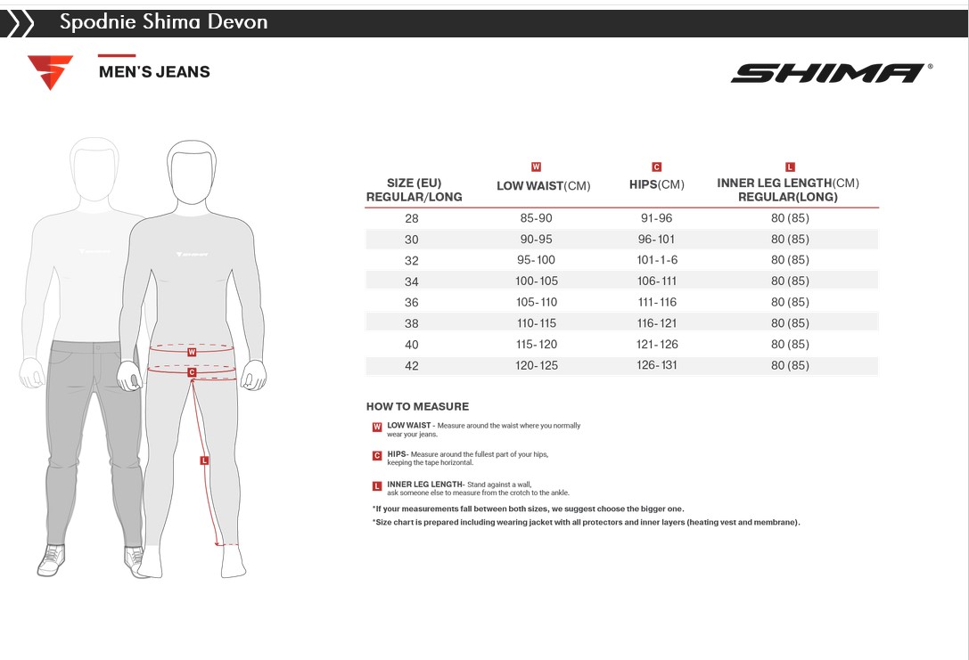 Spodnie motocyklowe Jeans Shima Devon Black