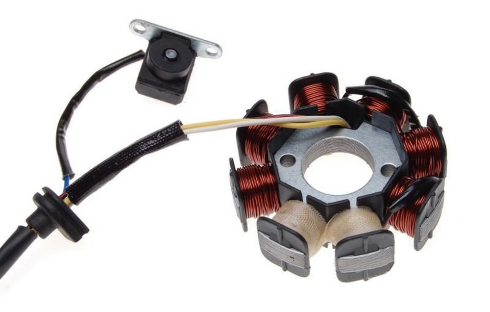 Stator - iskrownik 8 cewek / 4 przewody do skuterów 4T / GY6 / 139QMB