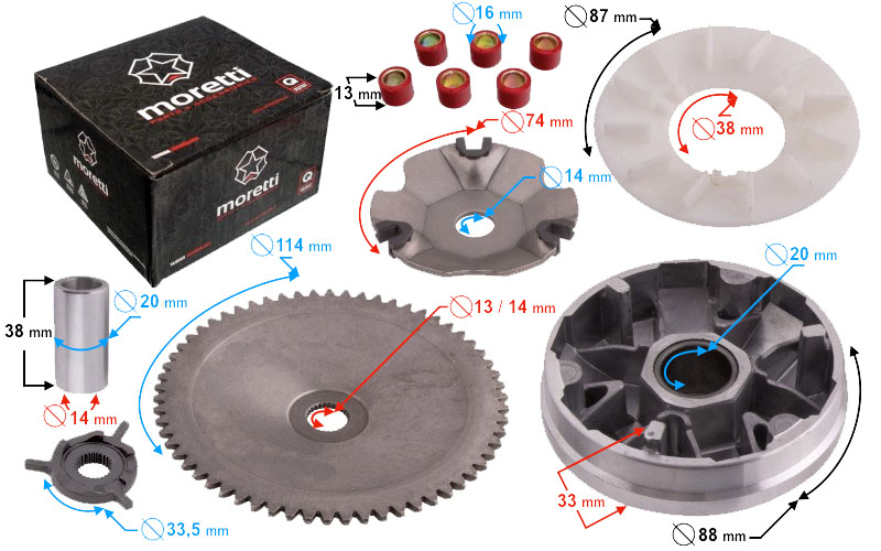 Wariator do skuterów 4T/GY6