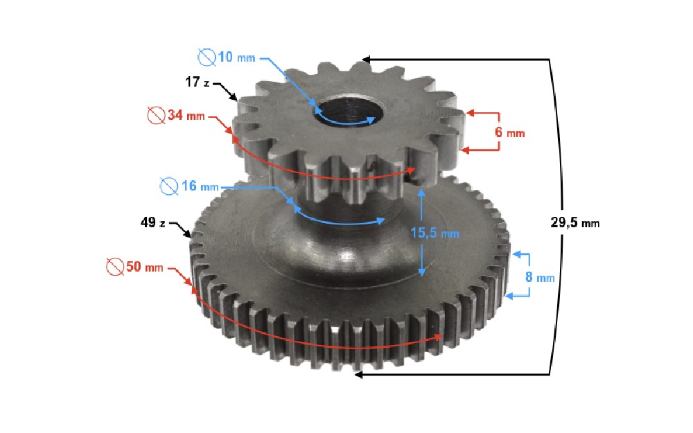 Zębatka pośrednia rozrusznika Skuter Falcon 125