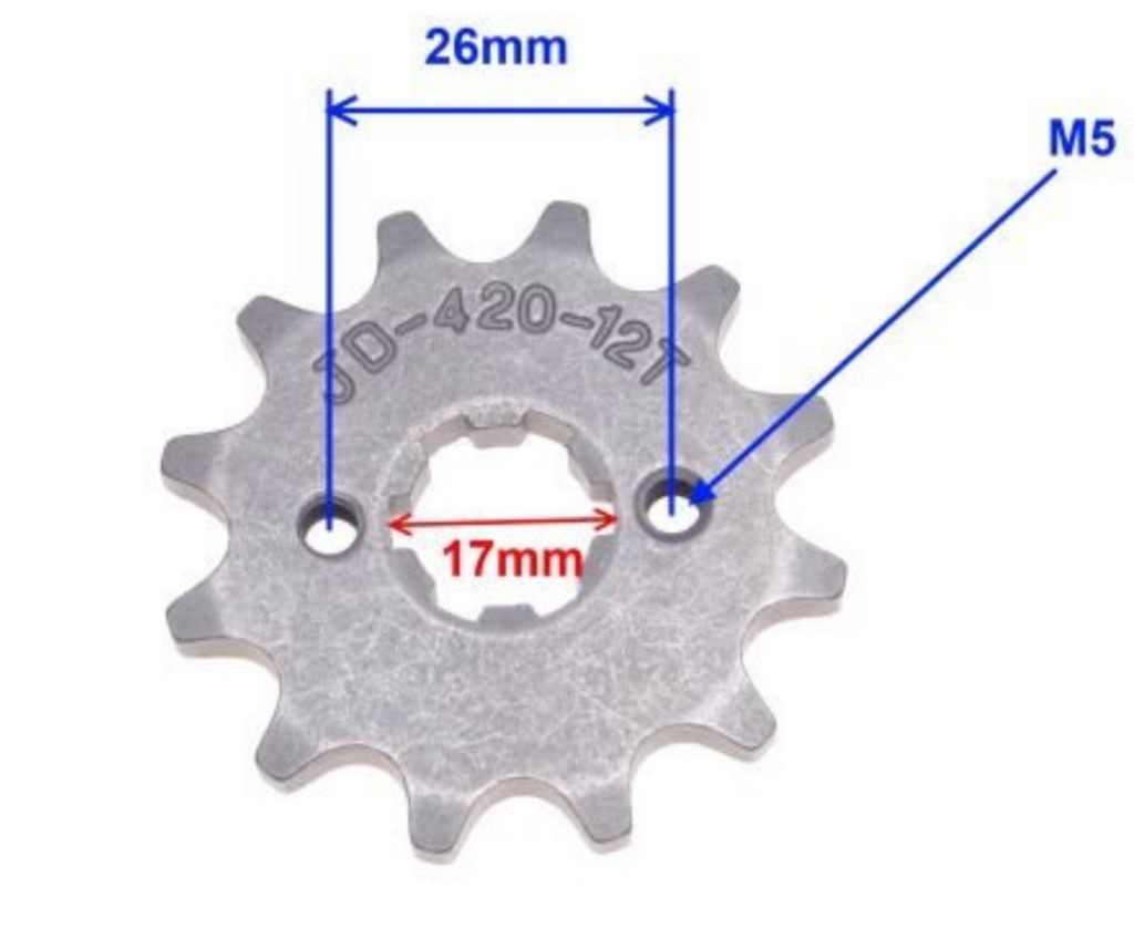Zębatka przednia, 12 zębów, rozmiar 420 - motorower 4T / 139FMB