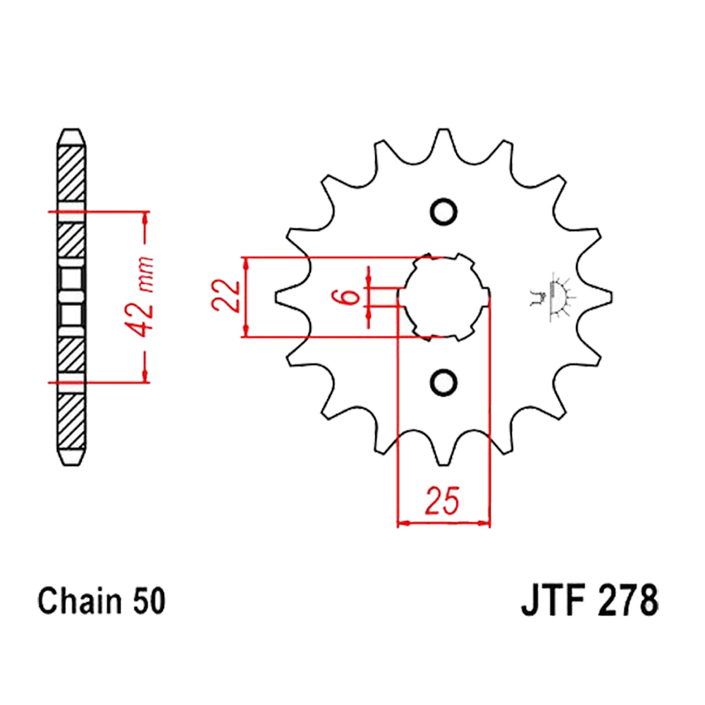 Zębatka przednia F278-17, 17 zębów, rozmiar 530