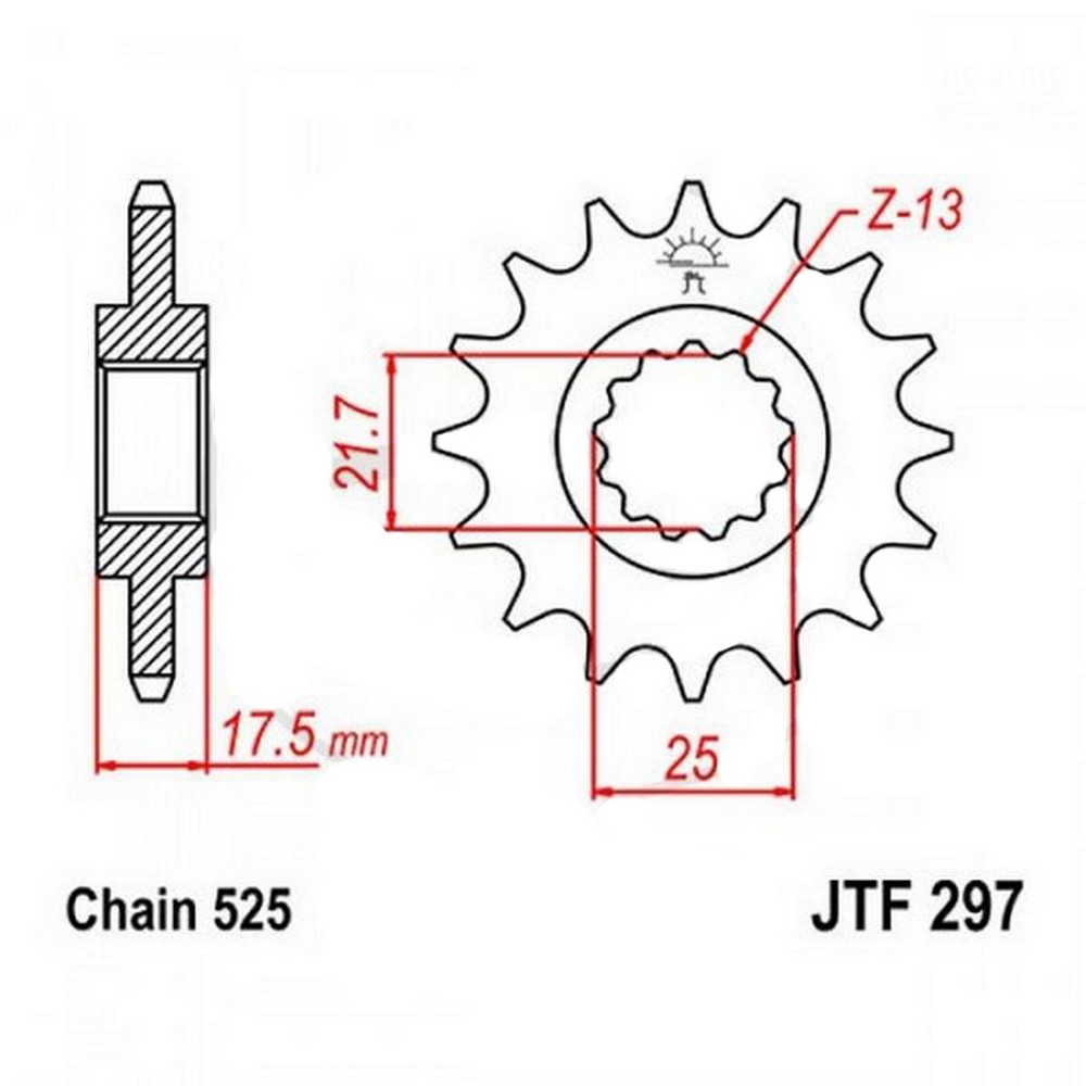 Zębatka przednia F297-15, 15 zębów, rozmiar 525