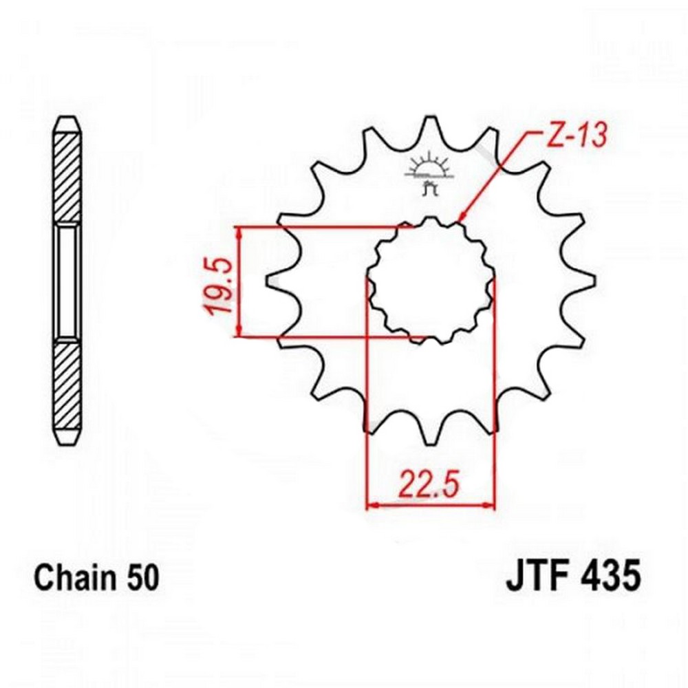 Zębatka przednia F435-15, 15 zębów, rozmiar 530
