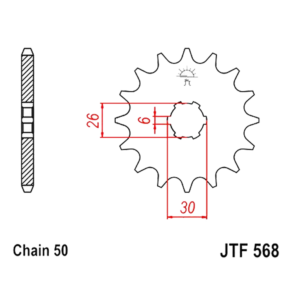 Zębatka przednia F568-17, 17 zębów, rozmiar 530