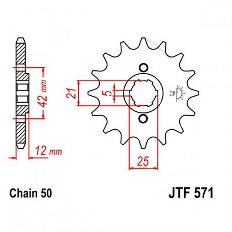 Zębatka przednia F571-16, 16 zębów, rozmiar 530