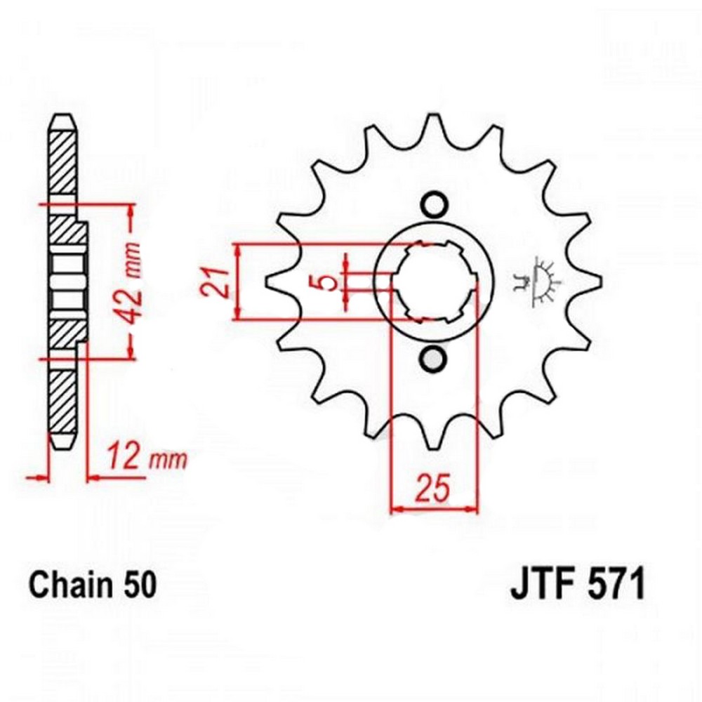 Zębatka przednia F571-17, 17 zębów, rozmiar 530