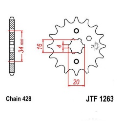  Zębatka przednia JT F1263-13, 13Z, rozmiar 428