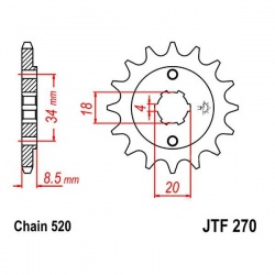  Zębatka przednia JT F270-15  15Z  rozmiar 520