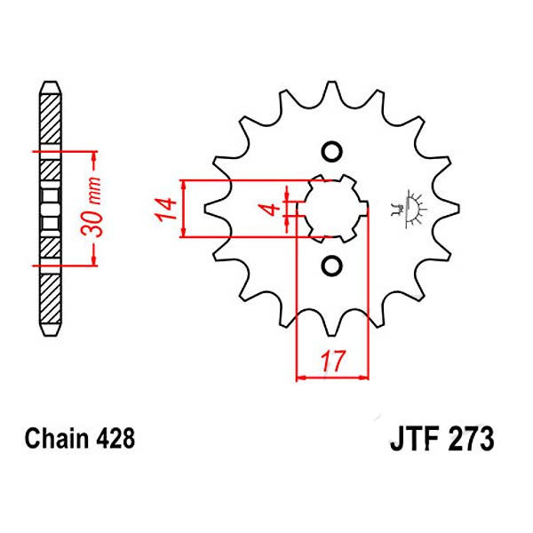 Zębatka przednia JT F273-14, 14Z, rozmiar 428
