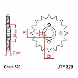  Zębatka przednia JT F329-14, 14Z, rozmiar 520
