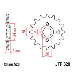  Zębatka przednia JT F329-16, 16Z, rozmiar 520
