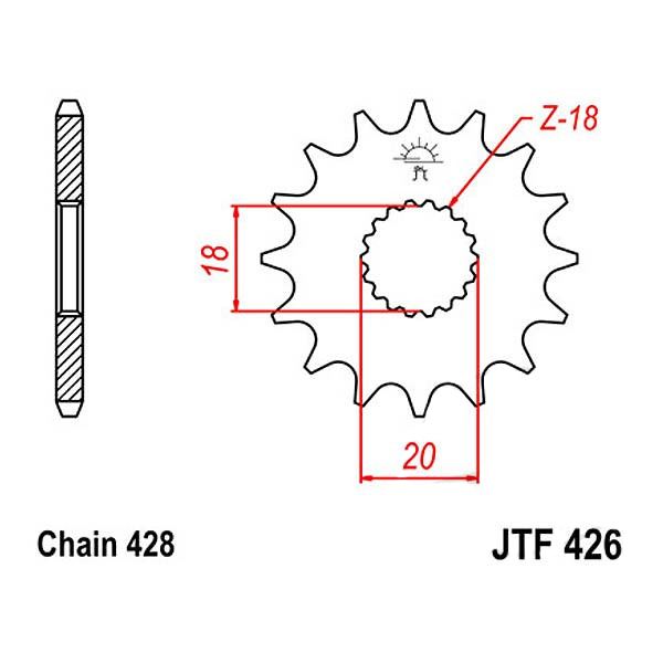 Zębatka przednia JT F426-13 Suzuki GN125