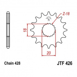  Zębatka przednia JT F426-16 , 16Z ,rozmiar 428