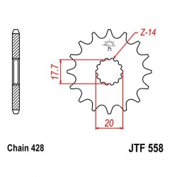  Zębatka przednia JT F558-18 18Z rozmiar 428