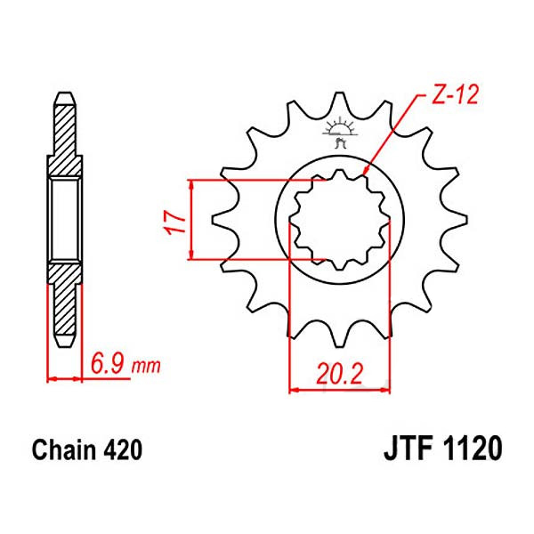 Zębatka przednia rozmiar 420 14z Aprilia RX 50