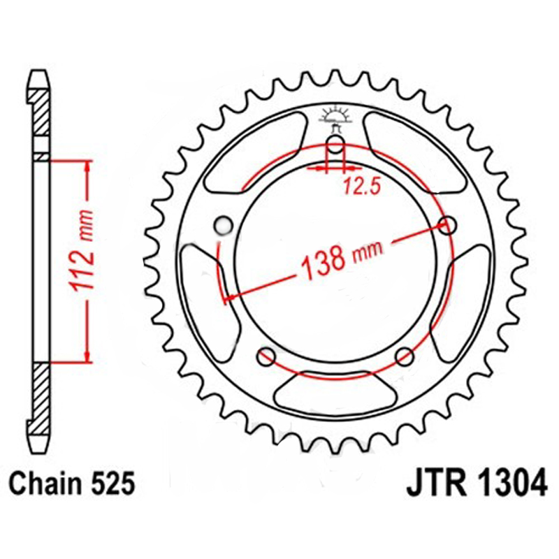 Zębatka tylna 1304-42, 42 zęby, rozmiar 525