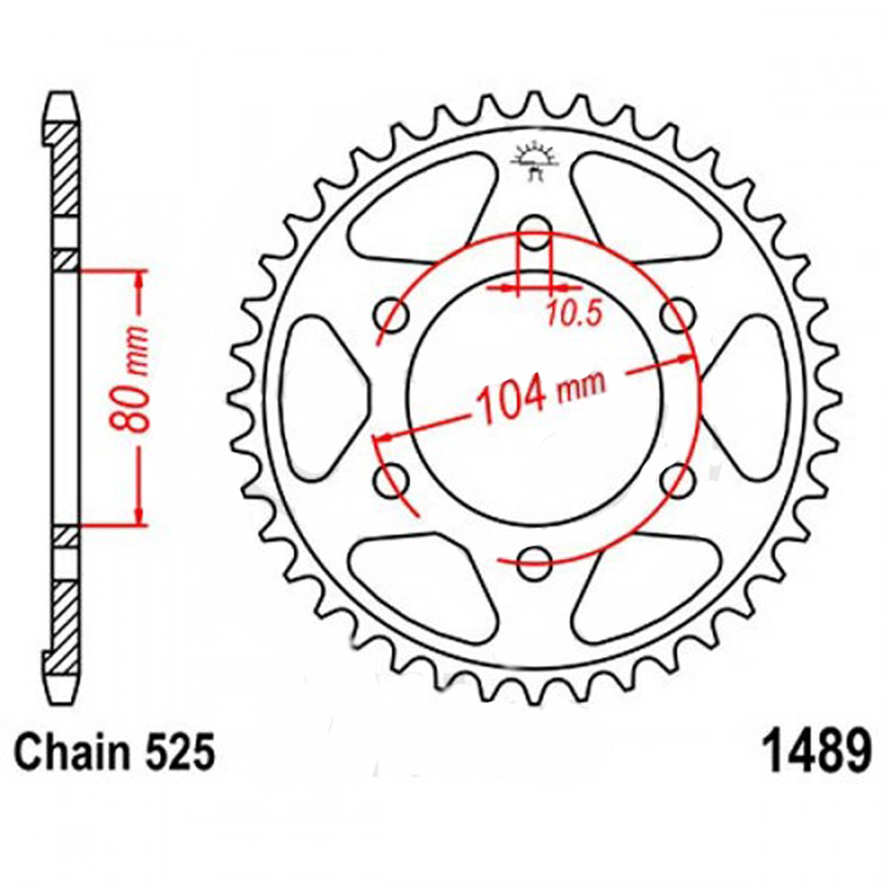 Zębatka tylna 1489-43, 43 zęby, rozmiar 525