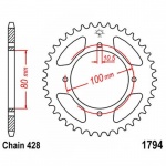 Zębatka tylna 1794-45, 45 zębów, rozmiar 428