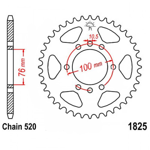 Zębatka tylna 1825-37, 37 zębów, rozmiar 520