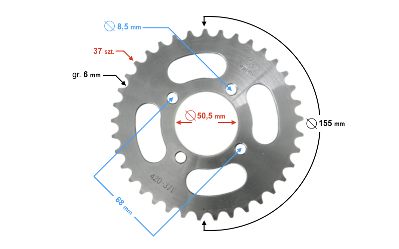 Zębatka tylna 37/420 do ATV