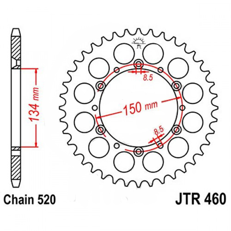 Zębatka tylna 460-48, 48 zębów, rozmiar 520