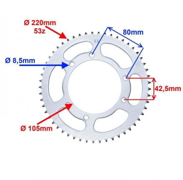 Zębatka tylna 53 zęby, rozmiar 420 - Derbi Senda