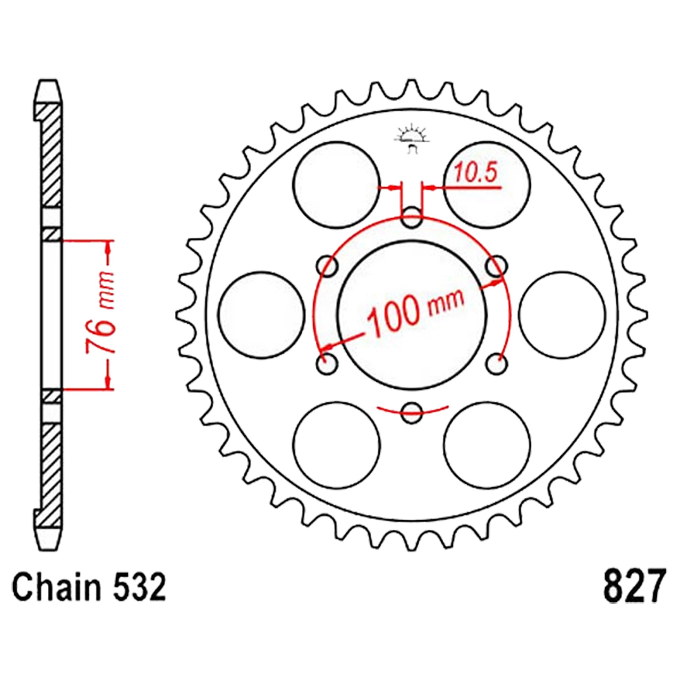Zębatka tylna 827-44, 44 zęby, rozmiar 532