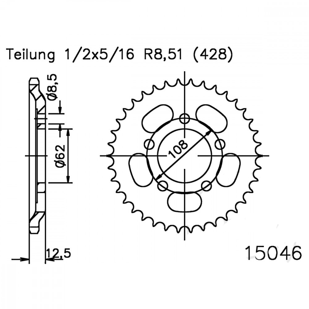 Zębatka tylna stalowa Esjot 50-15046-49, 49Z